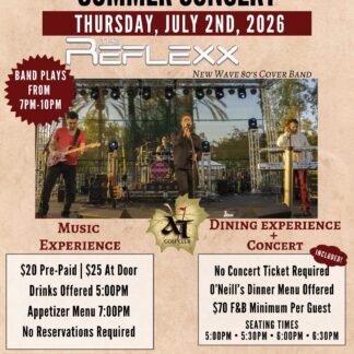 Concert Ticket for Summer Concert - The Reflexx On July 2nd