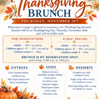 Thanksgiving Brunch at Bluewater Lounge