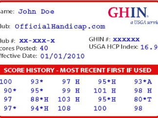 Junior USGA Handicap (Age 18 & under)