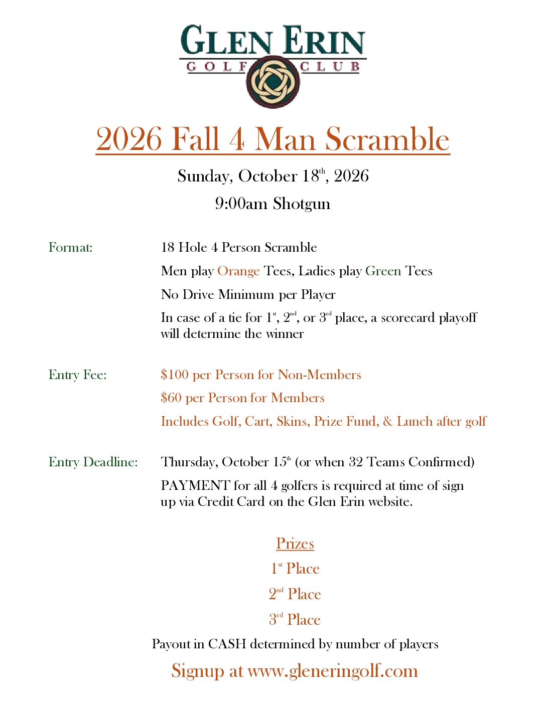 Fall 4-Man Scramble
