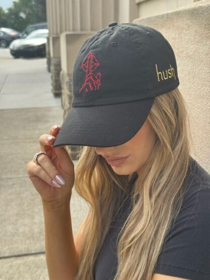 Hush Lips Dad Hat (Black) - Image 2