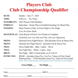 Players Club - Club Championship Qualifier