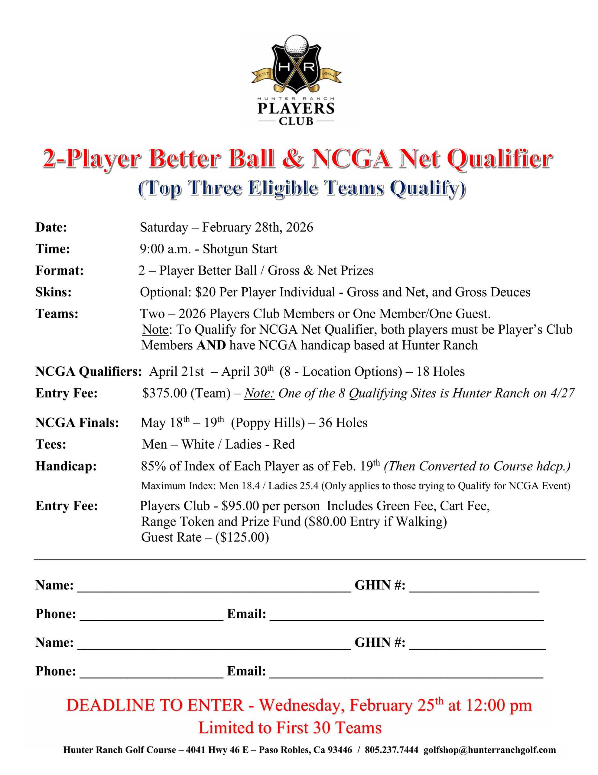 NCGA 4-Ball Net Qualifier