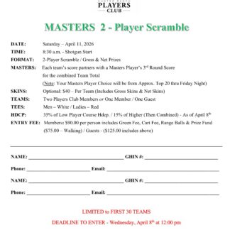 Masters 2 - Player Scramble