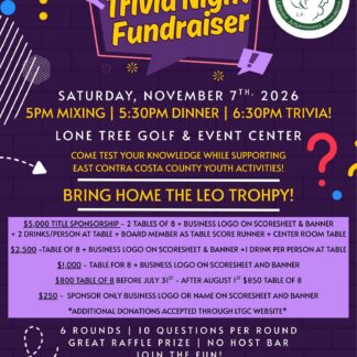 Leo Fontana Trivia Night Fundraiser-November 7, 2026