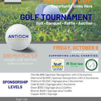 Antioch Mayor's Cup Opportunity Gives Here Golf Tournament - October 9, 2026