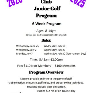 Junior Golf 6 Week Program Sign Up
