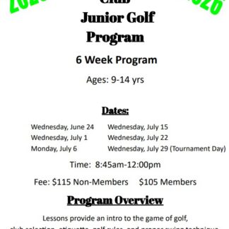 Junior Golf 6 Week Program Sign Up