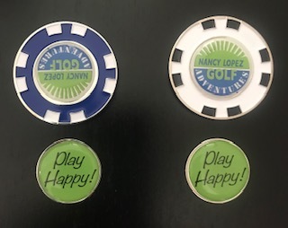 Play Happy Logo 10 Year Anniversary Solid Metal Ball Marker & Removable Marker